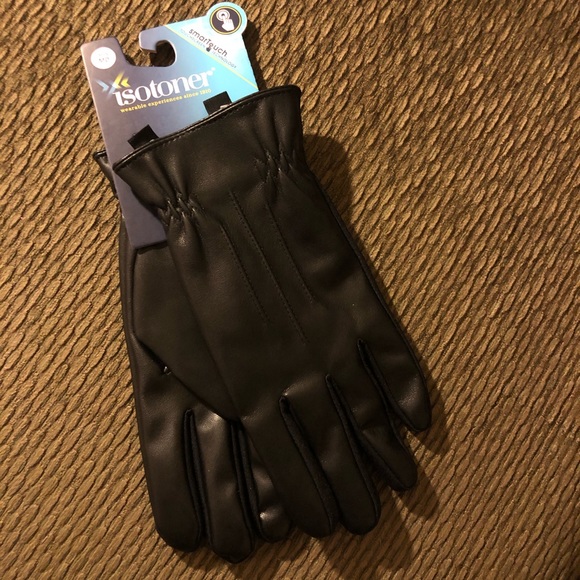 Totes Men’s Stretch Faux Touch Screen Gloves - Picture 3 of 6